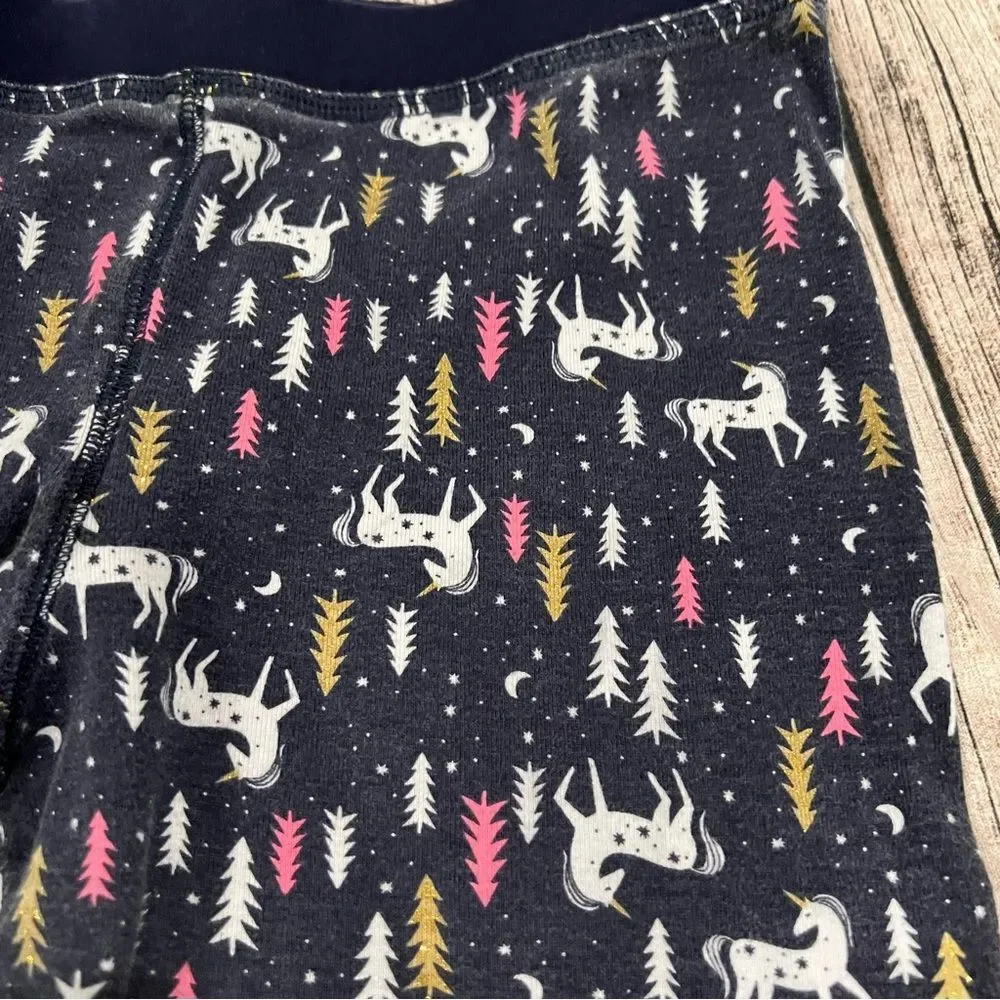 Crewcuts Navy Blue pajamas with unicorns size 12